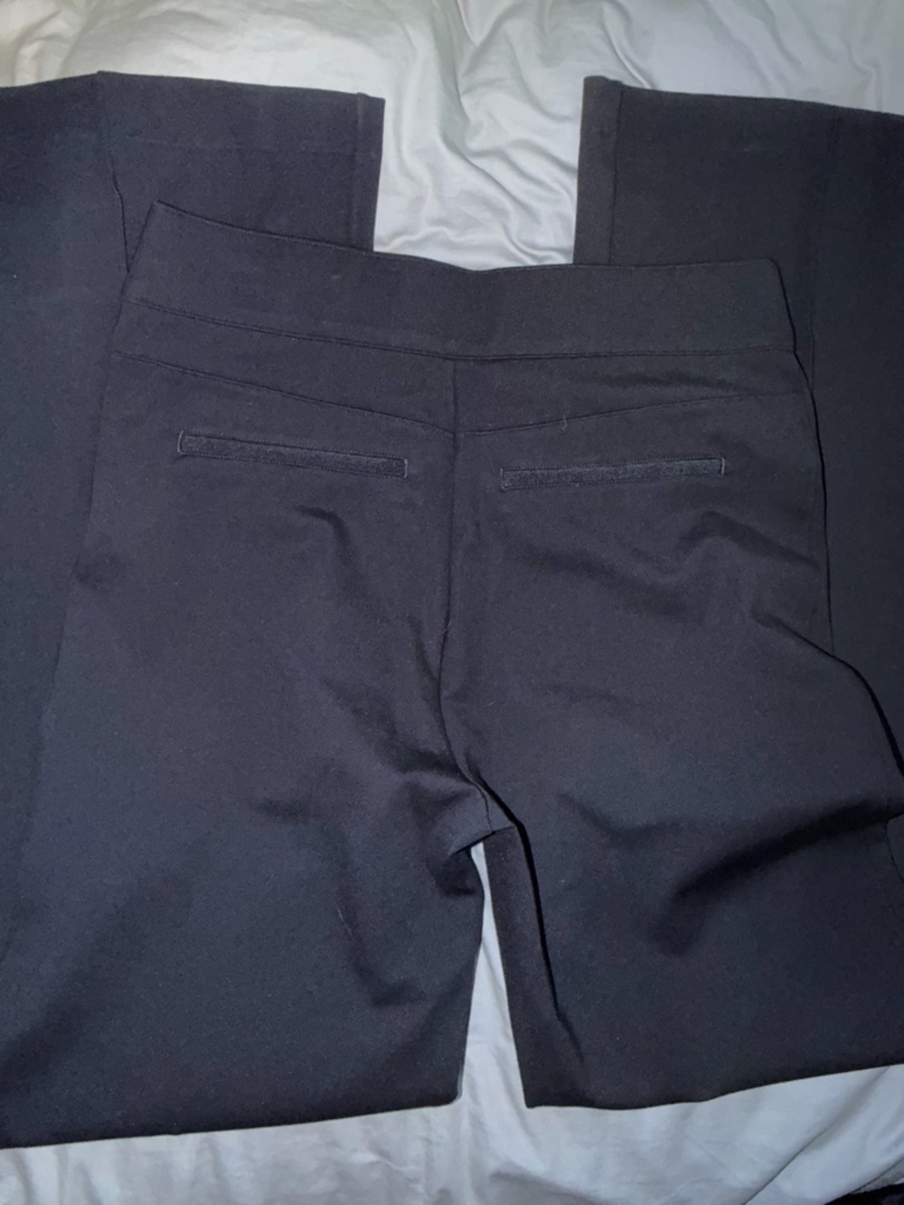 SPANX Navy Wide Leg Pants 1X Tall High Waist Pull On Work Office Ponte - Picture 3 of 7